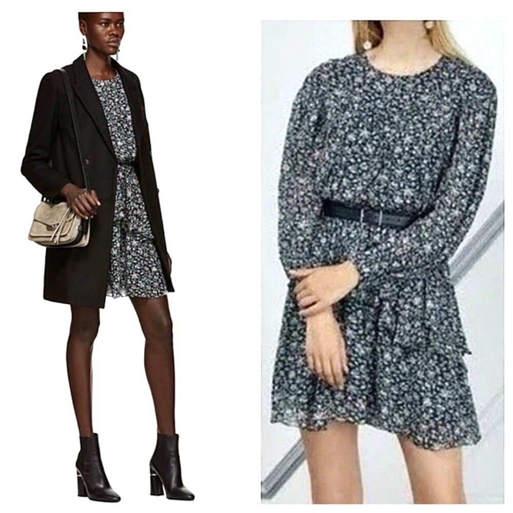 Isabel Marant Etoile Java Dress Size 4 36 Floral Long Sleeve Mini